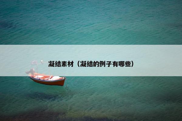 凝结素材（凝结的例子有哪些）
