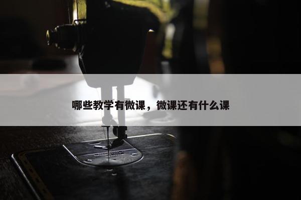 哪些教学有微课，微课还有什么课