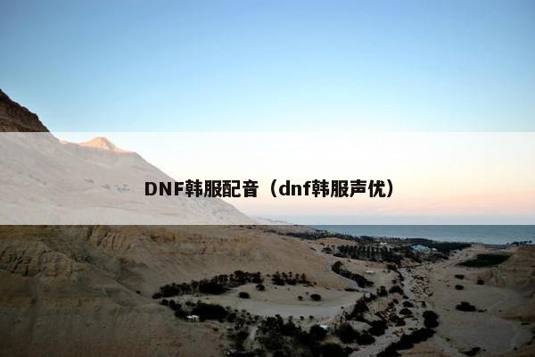 DNF韩服配音（dnf韩服声优）