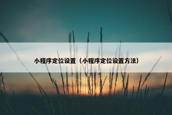 小程序定位设置（小程序定位设置方法）