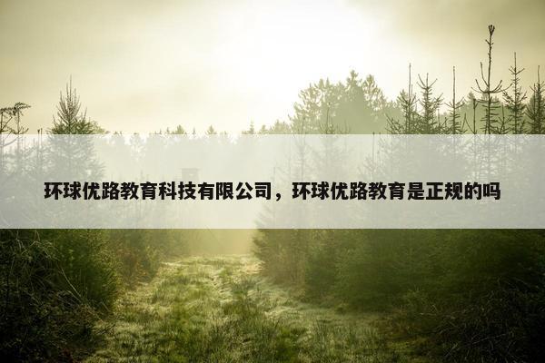 环球优路教育科技有限公司，环球优路教育是正规的吗