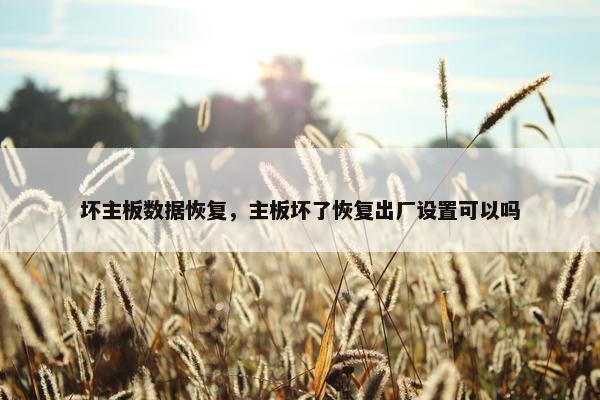 坏主板数据恢复，主板坏了恢复出厂设置可以吗