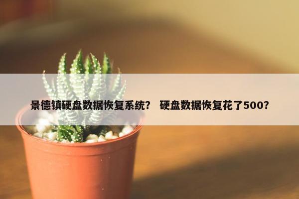 景德镇硬盘数据恢复系统？ 硬盘数据恢复花了500？