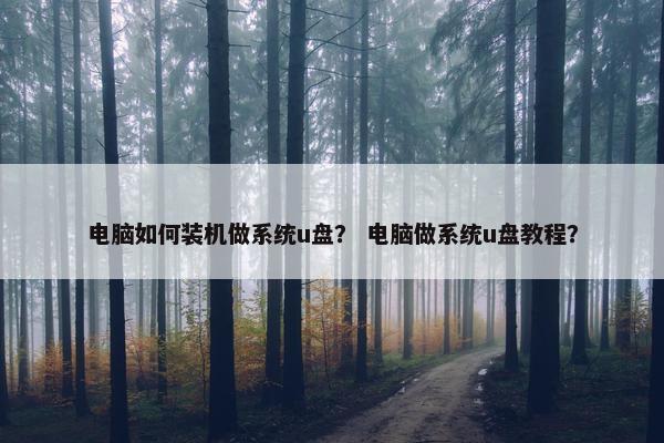 电脑如何装机做系统u盘？ 电脑做系统u盘教程？