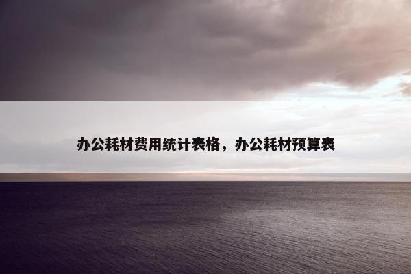办公耗材费用统计表格，办公耗材预算表