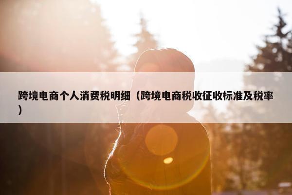 跨境电商个人消费税明细（跨境电商税收征收标准及税率）