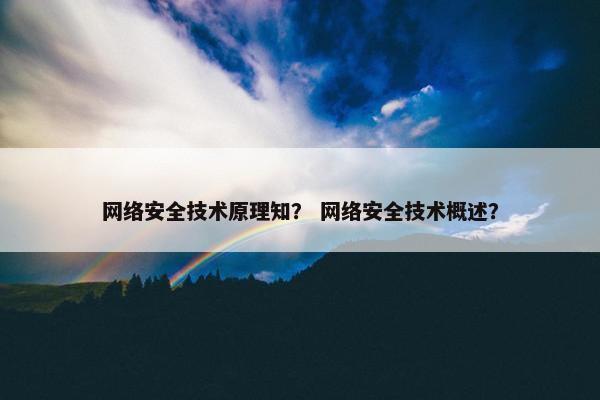 网络安全技术原理知？ 网络安全技术概述？