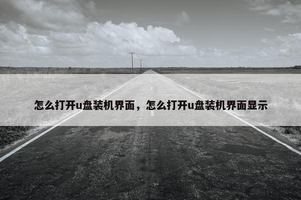 怎么打开u盘装机界面，怎么打开u盘装机界面显示