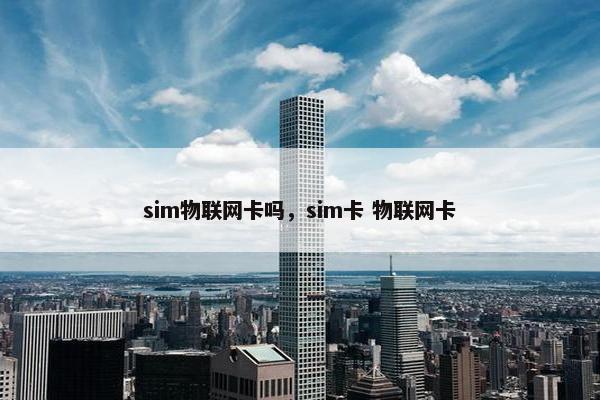 sim物联网卡吗，sim卡 物联网卡