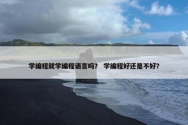 学编程就学编程语言吗？ 学编程好还是不好？