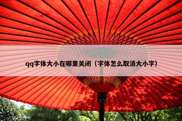 qq字体大小在哪里关闭（字体怎么取消大小字）