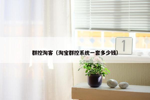 群控淘客（淘宝群控系统一套多少钱）