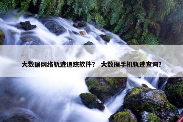 大数据网络轨迹追踪软件？ 大数据手机轨迹查询？