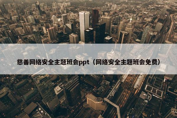 慈善网络安全主题班会ppt（网络安全主题班会免费）