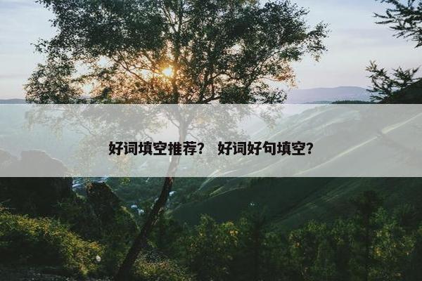 好词填空推荐？ 好词好句填空？