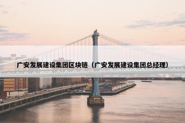广安发展建设集团区块链（广安发展建设集团总经理）