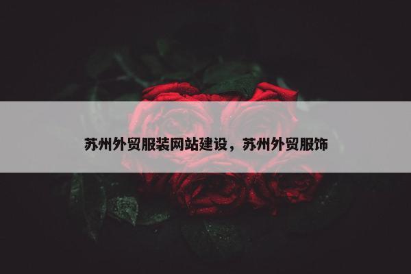 苏州外贸服装网站建设，苏州外贸服饰