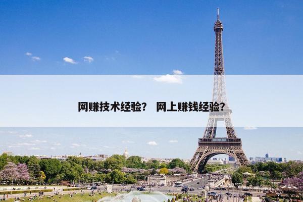 网赚技术经验？ 网上赚钱经验？