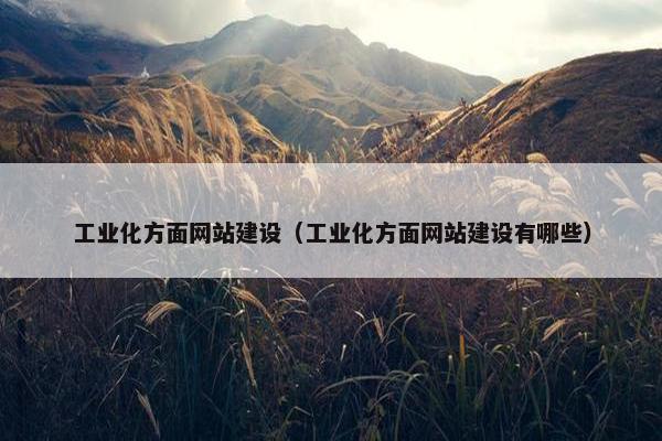 工业化方面网站建设（工业化方面网站建设有哪些）