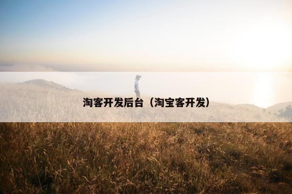 淘客开发后台（淘宝客开发）