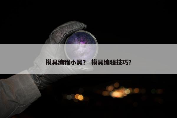 模具编程小吴？ 模具编程技巧？
