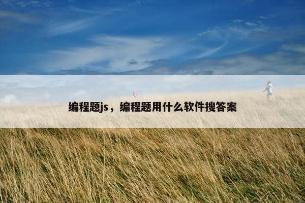 编程题js，编程题用什么软件搜答案