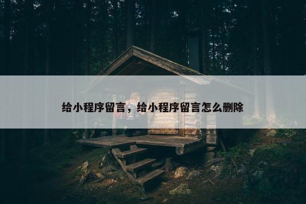 给小程序留言，给小程序留言怎么删除