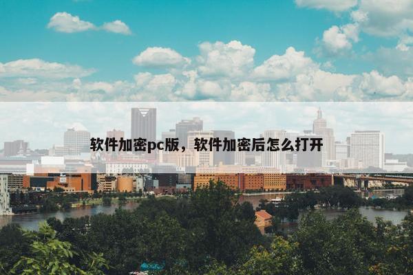 软件加密pc版，软件加密后怎么打开