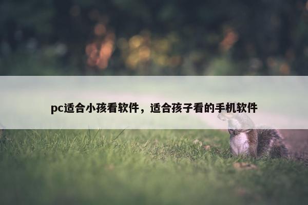 pc适合小孩看软件，适合孩子看的手机软件