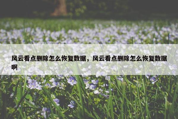 风云看点删除怎么恢复数据，风云看点删除怎么恢复数据啊