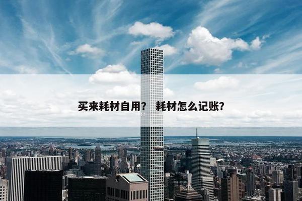 买来耗材自用？ 耗材怎么记账？