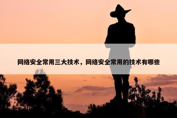 网络安全常用三大技术，网络安全常用的技术有哪些