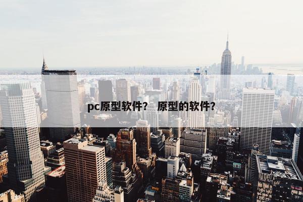 pc原型软件？ 原型的软件？