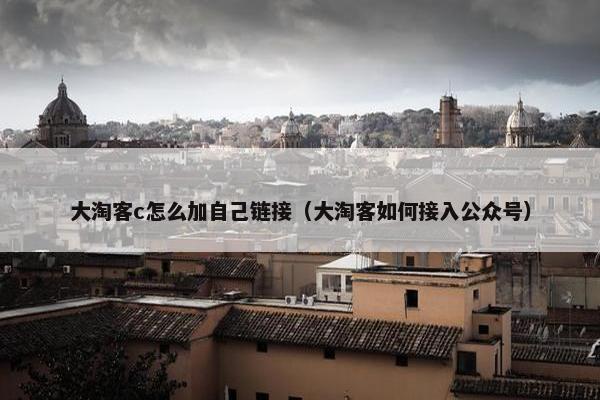 大淘客c怎么加自己链接（大淘客如何接入公众号）