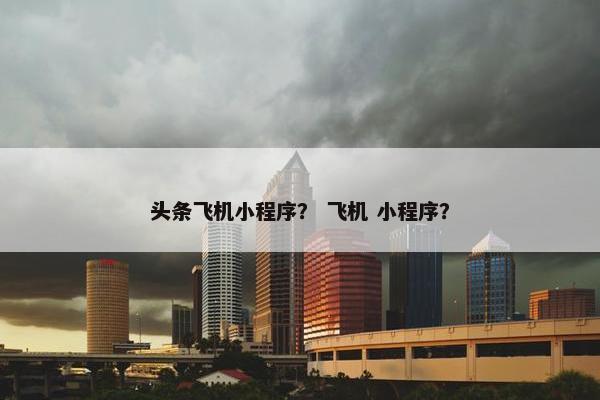 头条飞机小程序？ 飞机 小程序？