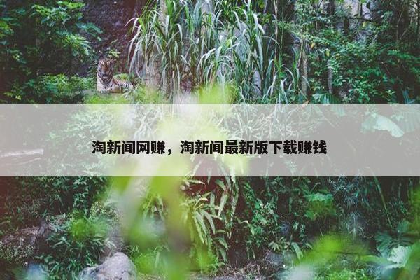 淘新闻网赚，淘新闻最新版下载赚钱