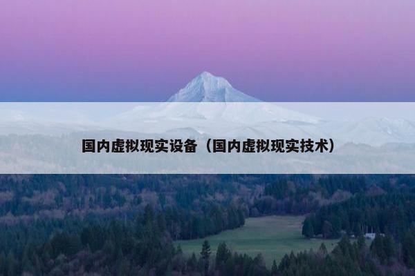 国内虚拟现实设备（国内虚拟现实技术）