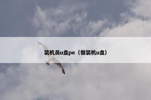 装机员u盘pe（做装机u盘）