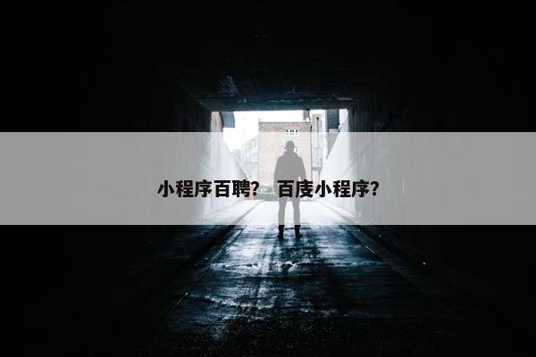 小程序百聘？ 百庋小程序？