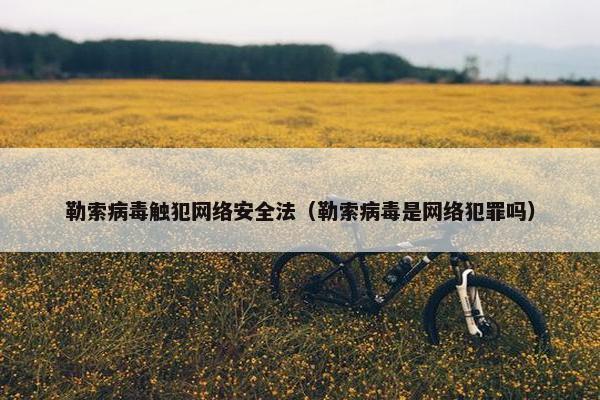勒索病毒触犯网络安全法（勒索病毒是网络犯罪吗）