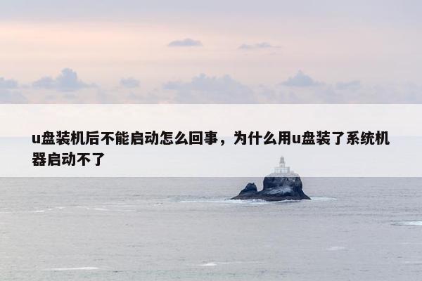 u盘装机后不能启动怎么回事，为什么用u盘装了系统机器启动不了