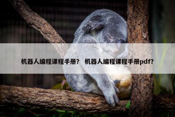 机器人编程课程手册？ 机器人编程课程手册pdf？