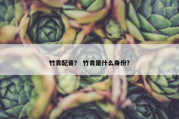 竹青配音？ 竹青是什么身份？