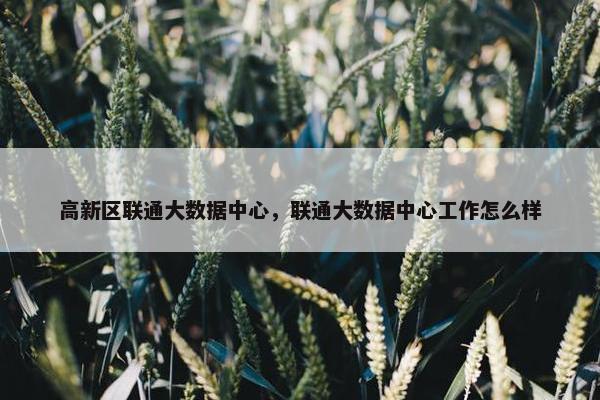 高新区联通大数据中心，联通大数据中心工作怎么样