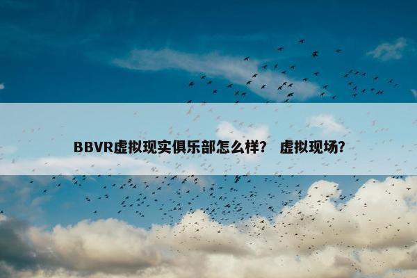 BBVR虚拟现实俱乐部怎么样？ 虚拟现场？