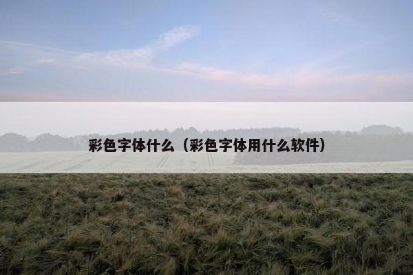 彩色字体什么（彩色字体用什么软件）