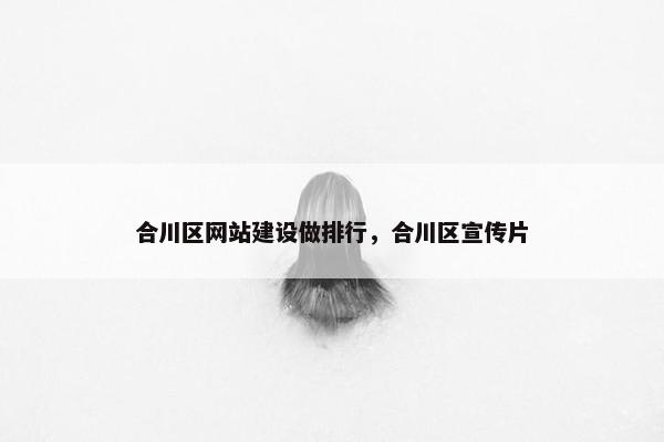 合川区网站建设做排行，合川区宣传片