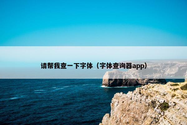 请帮我查一下字体（字体查询器app）