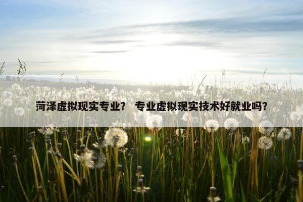 菏泽虚拟现实专业？ 专业虚拟现实技术好就业吗？
