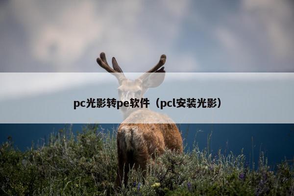 pc光影转pe软件（pcl安装光影）